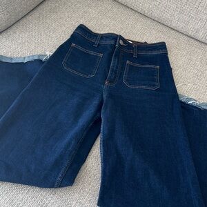 wide leg dark denim